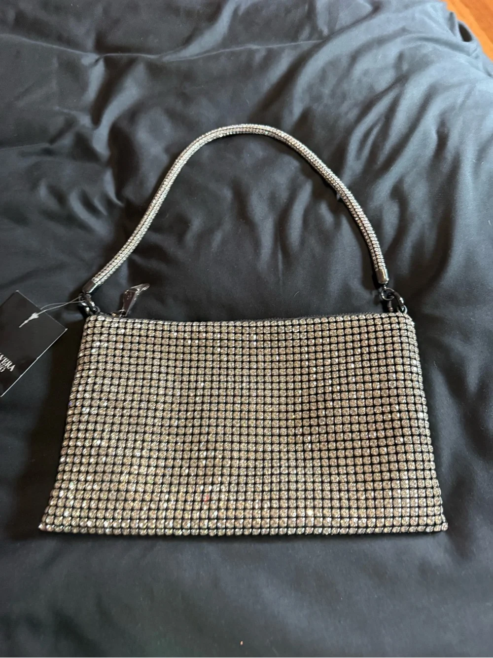 Simply Vera Vera Wang Silver Crystal Mesh Wristlet